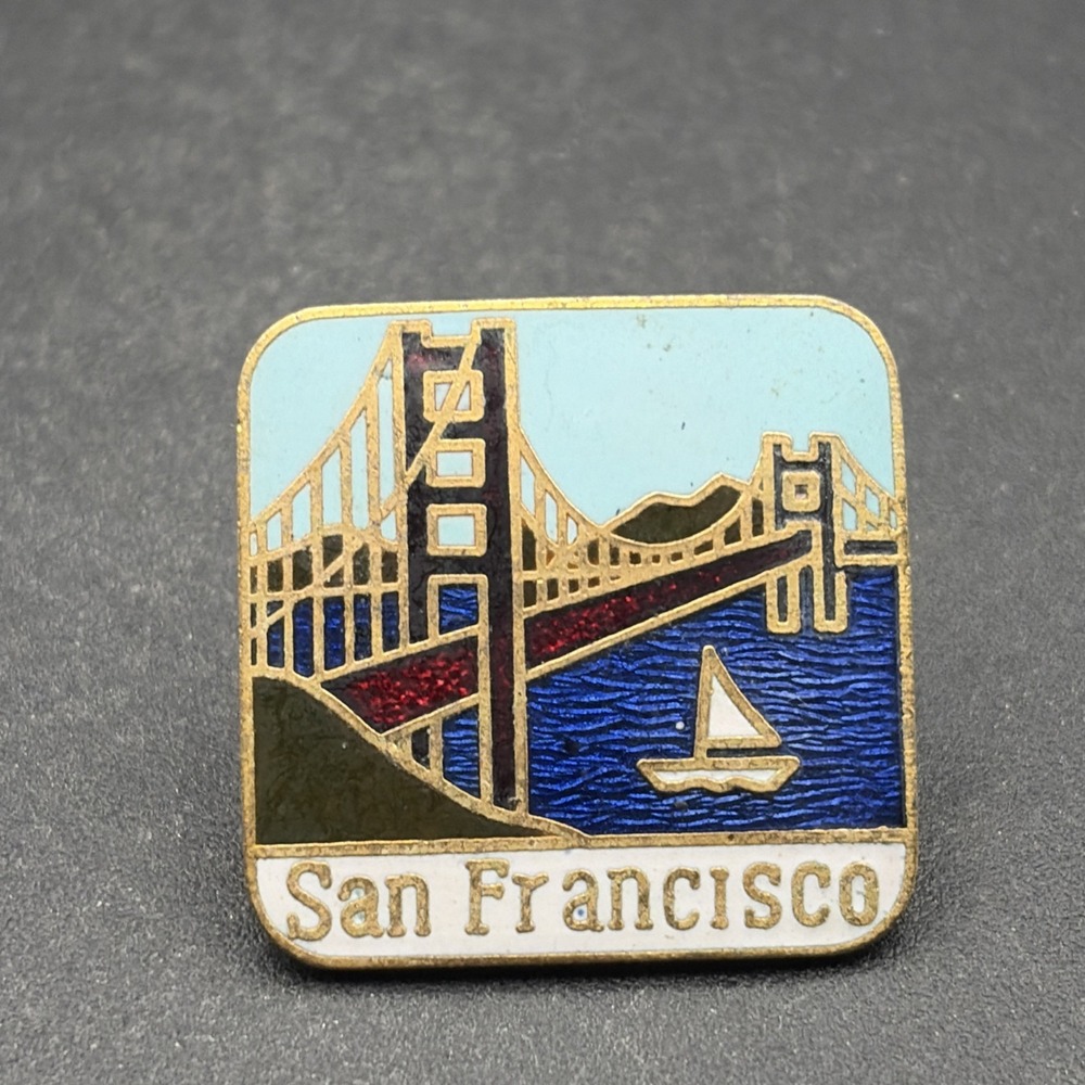San Francisco California Golden Gate Bridge Water Boat Lapel Hat Pin